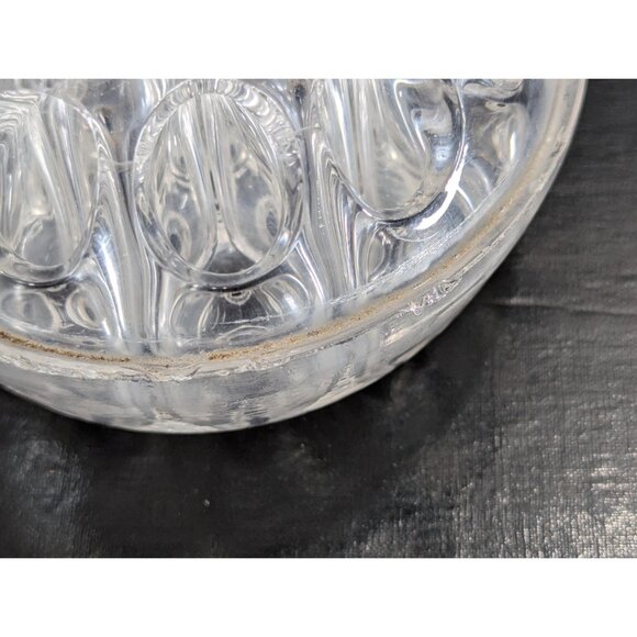 4" Davidson Dome Flower Block, 19 holes clear pressed glass flower frog, English - Picture 9 of 10